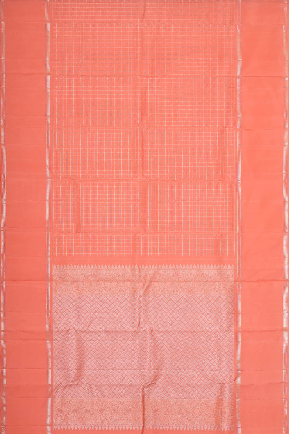 Image of Kanchipattu Peach Brocade Saree